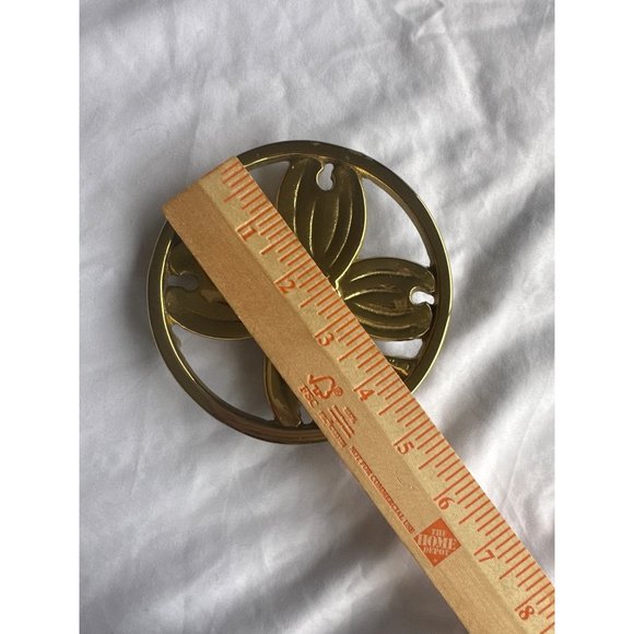 1950 Virginia Metalcrafters Vintage Brass Dogwood Inspired Gold Trivet - Picture 3 of 5